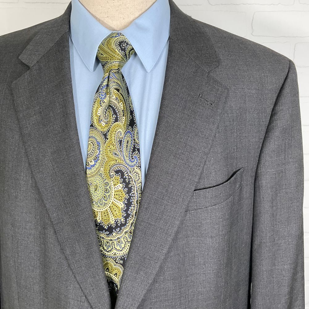 Daniel Cremieux Blazer Men 46L Gray Plaid Loro Piana Classic‎ Wool Jacket Italy